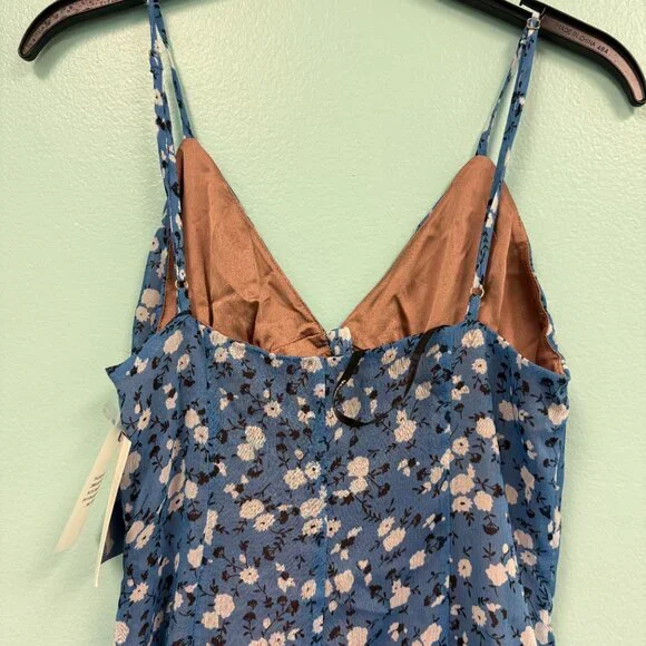 Majorelle quincy midi dress in blue ditsy size xs - Picture 8 of 10